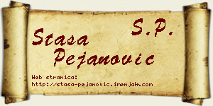 Staša Pejanović vizit kartica